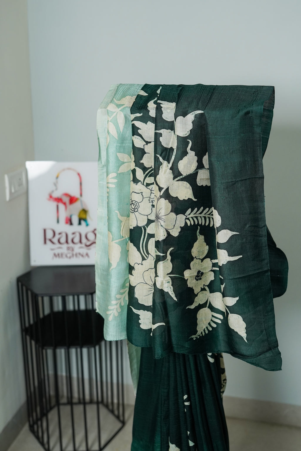 Green Ombré Mulberry Silk Saree