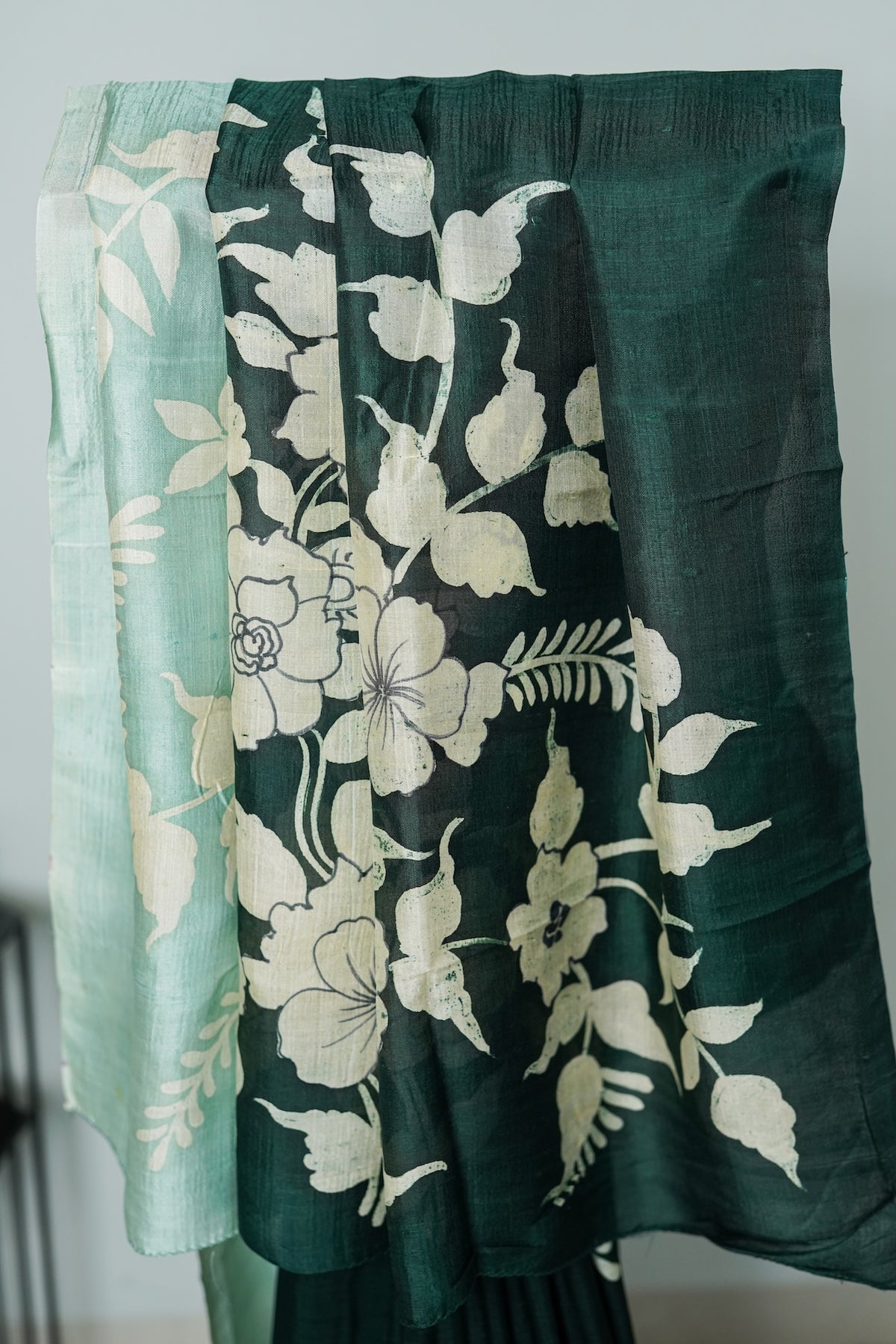 Green Ombré Mulberry Silk Saree