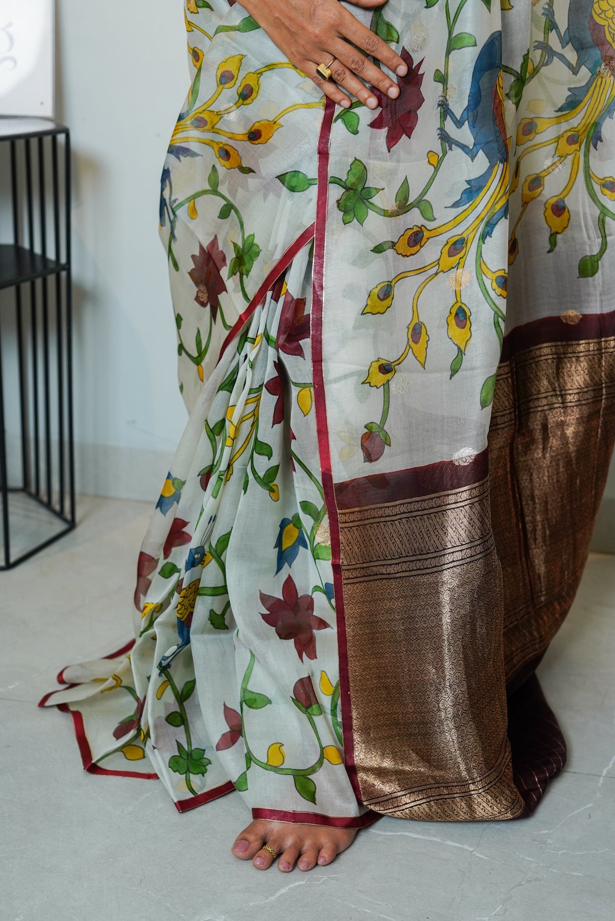 Peacock Kora Pure Kora Organza Silk Saree