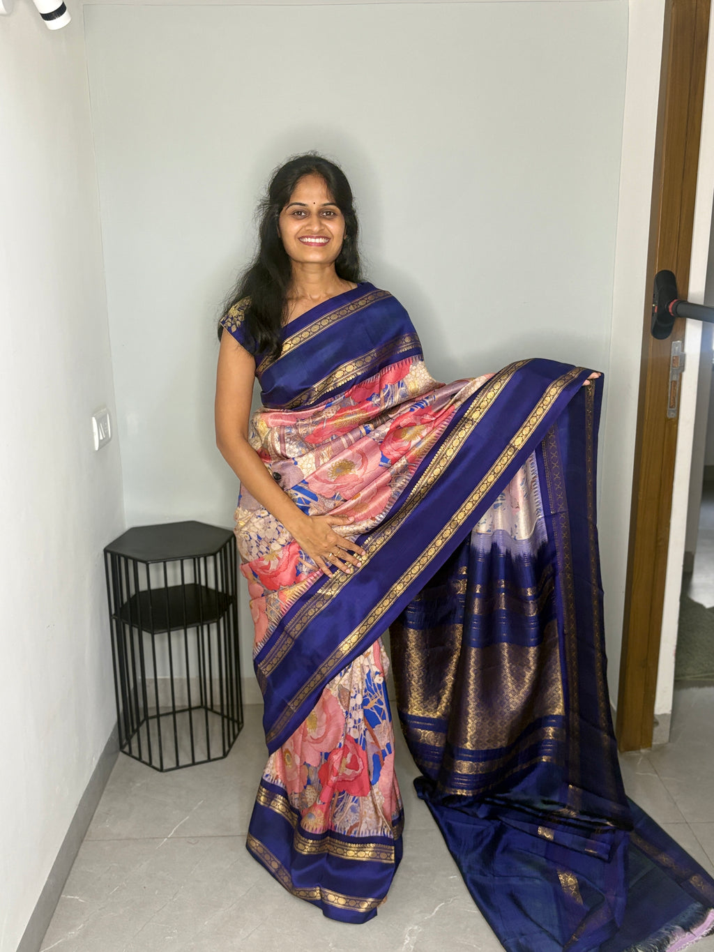 Pista Bloom Pure Kanchivaram Saree