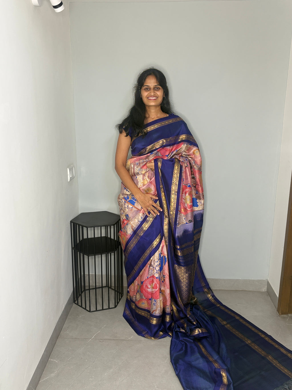 Pista Bloom Pure Kanchivaram Saree