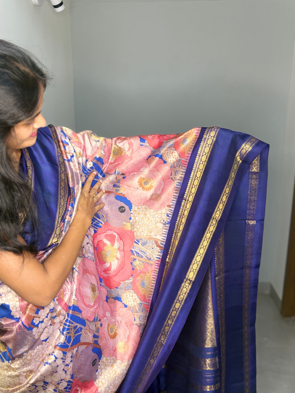 Pista Bloom Pure Kanchivaram Saree