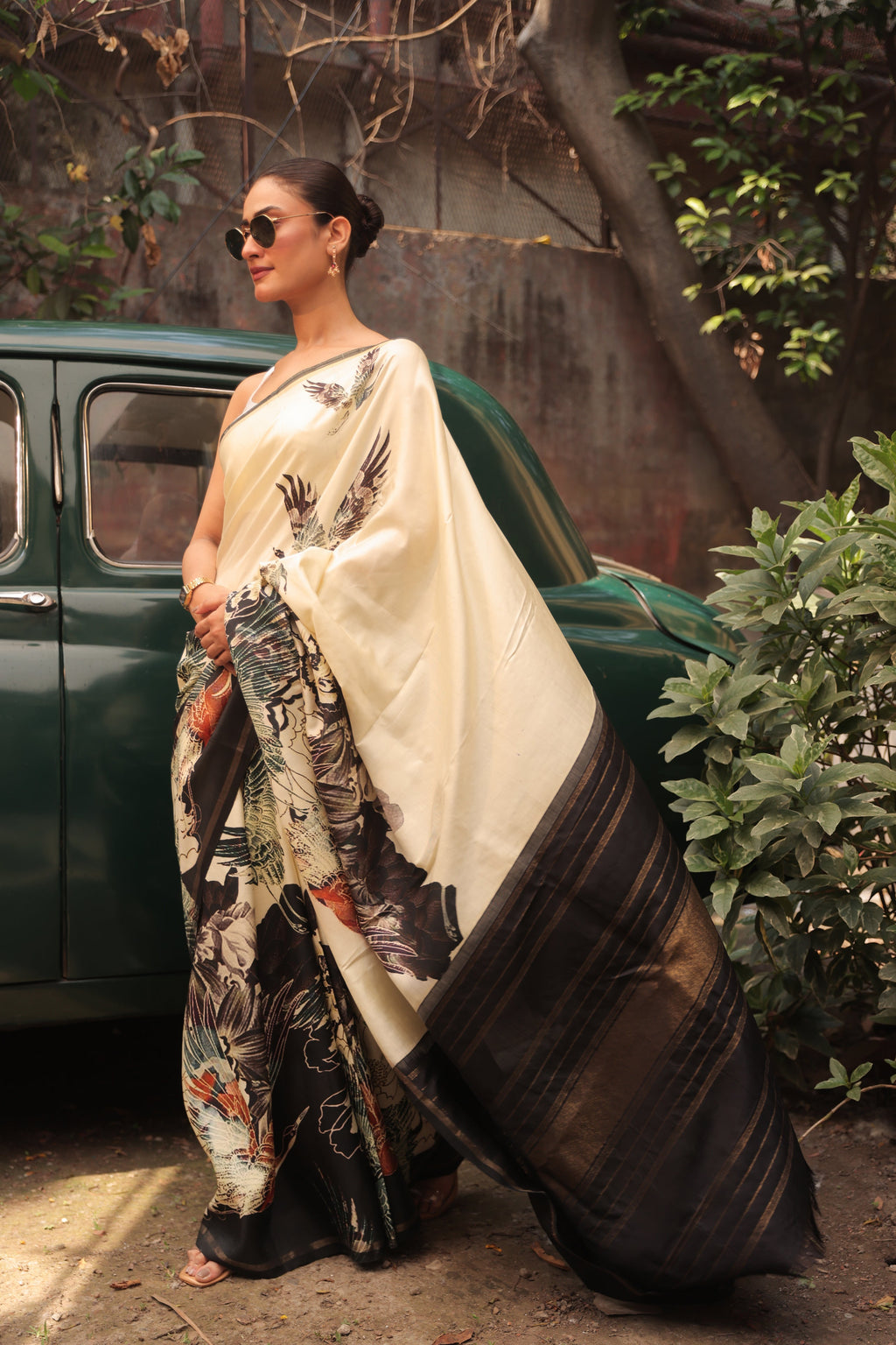 Japanese Crane Kanchivaram Saree