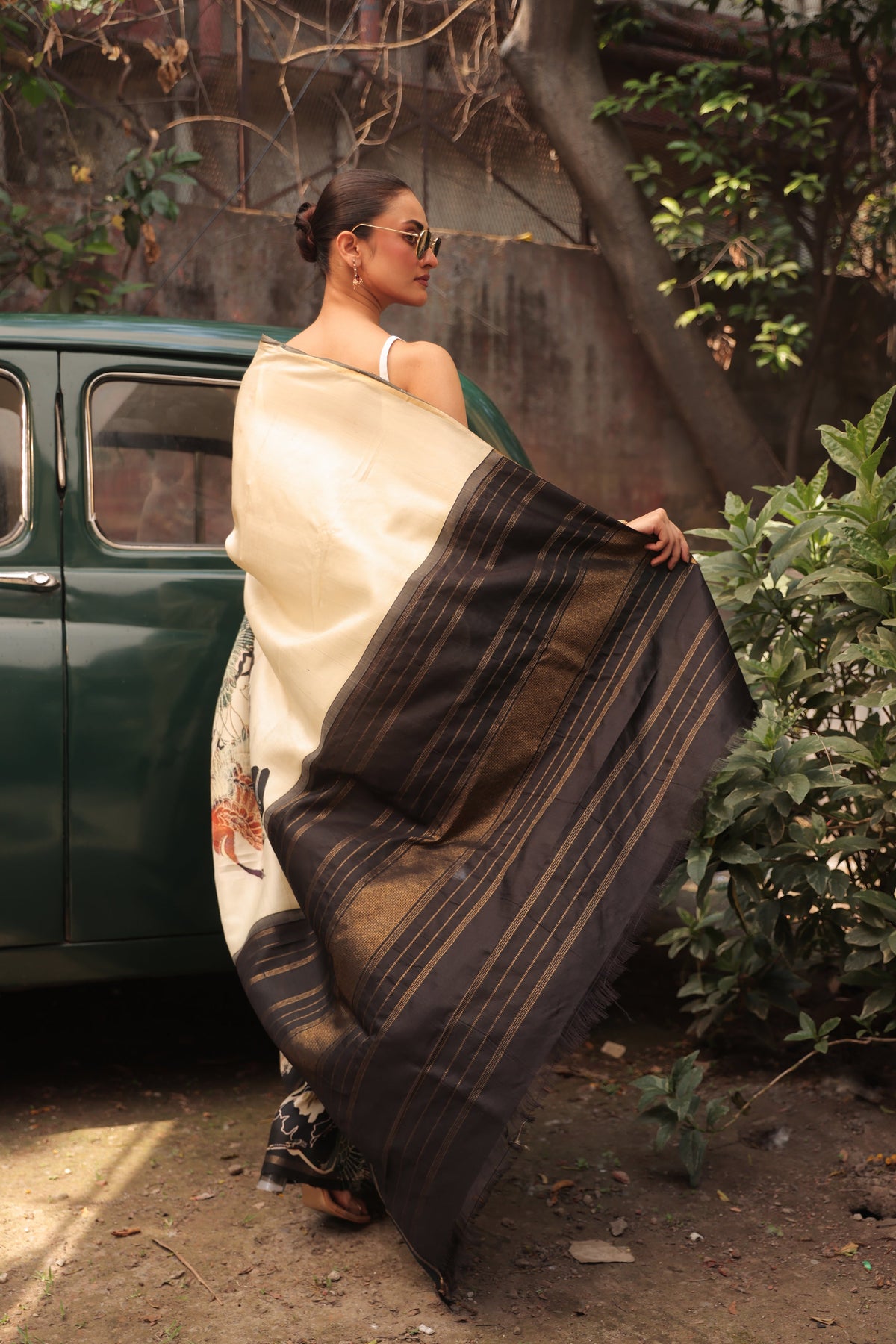 Japanese Crane Kanchivaram Saree
