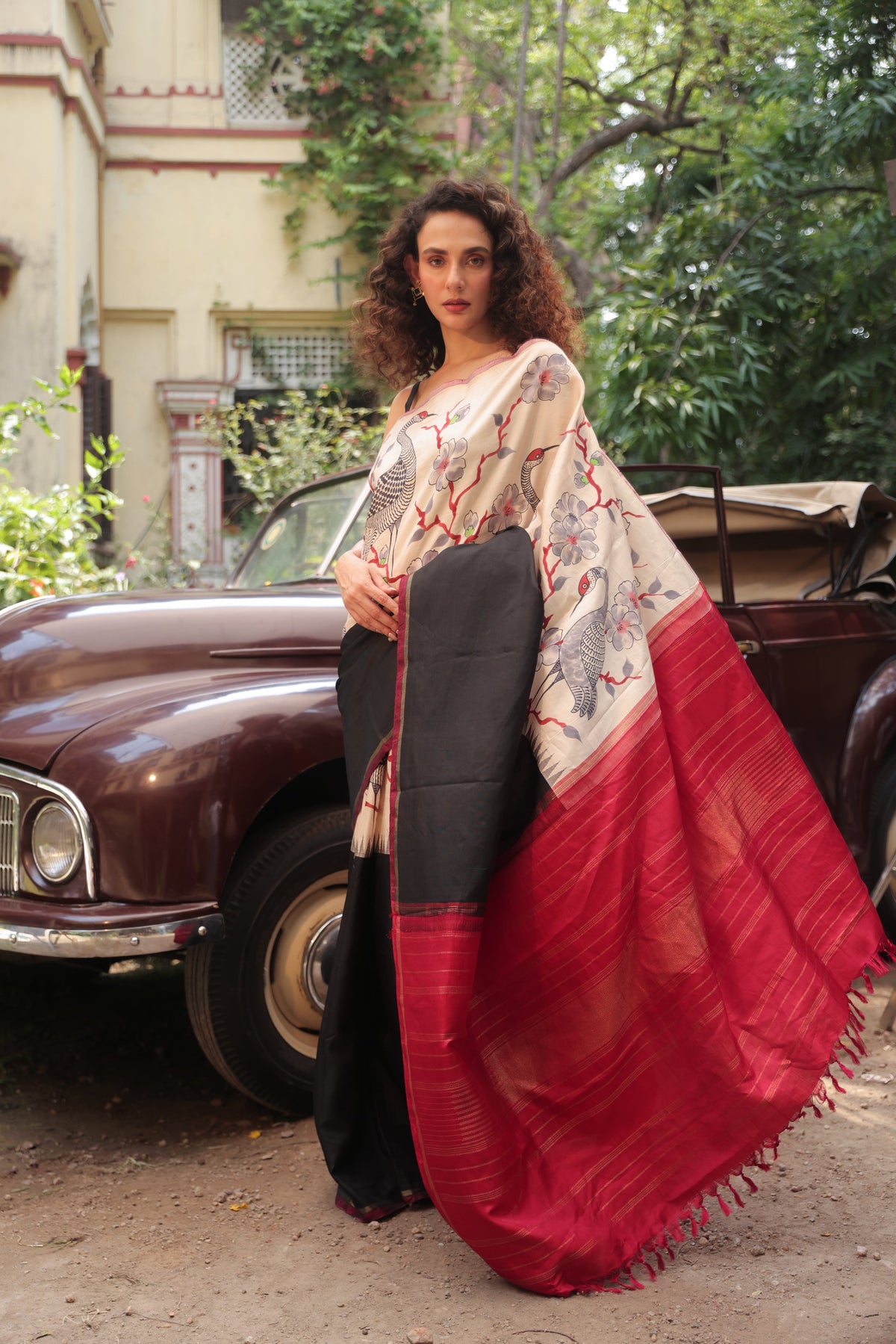 Crane Garden Kanchivaram Saree