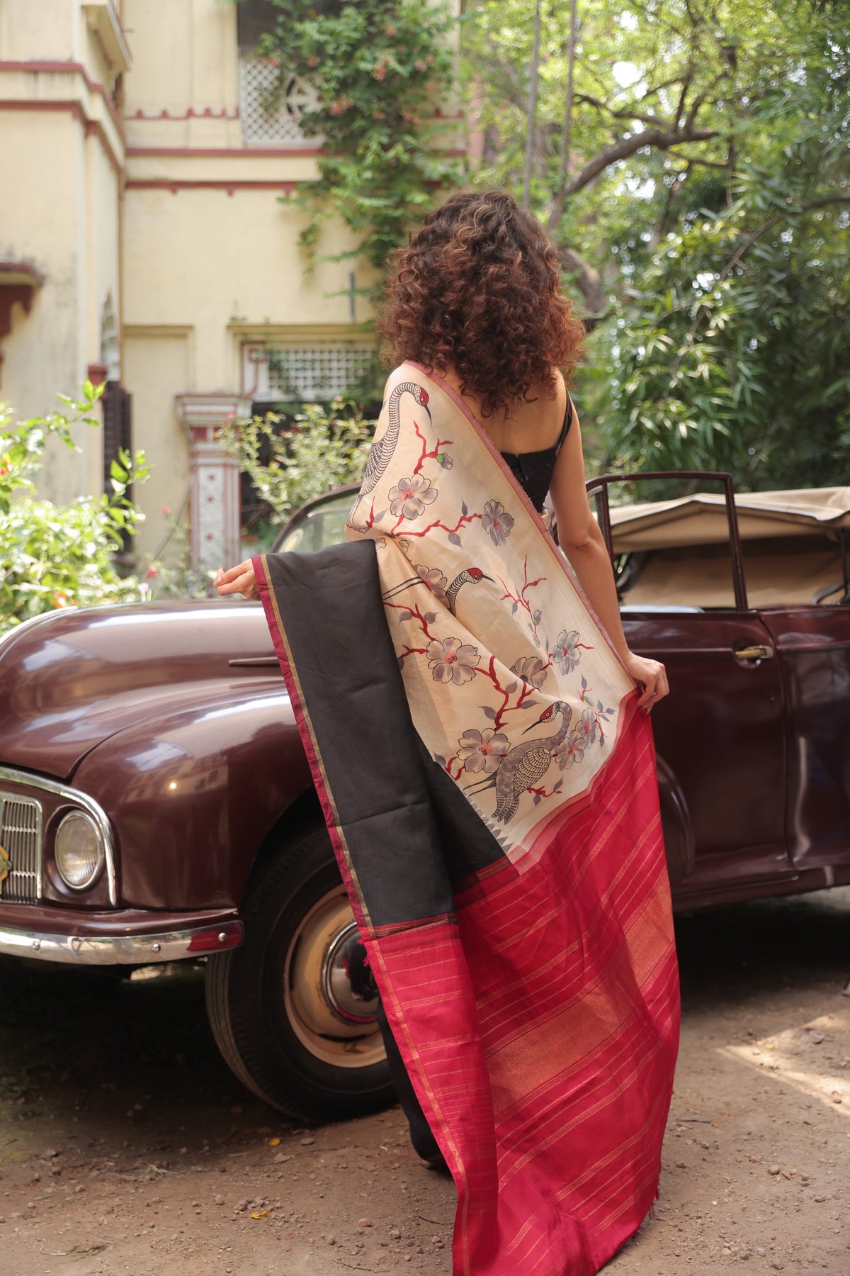 Crane Garden Kanchivaram Saree