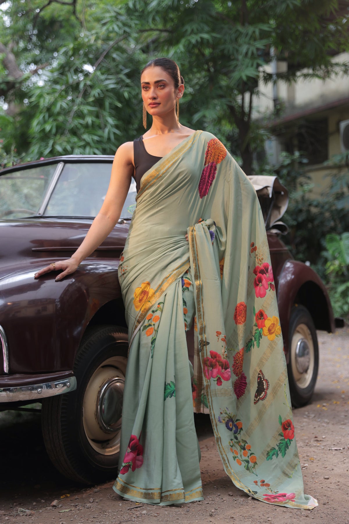 Butterfly Garden Pure Mysore Silk Saree