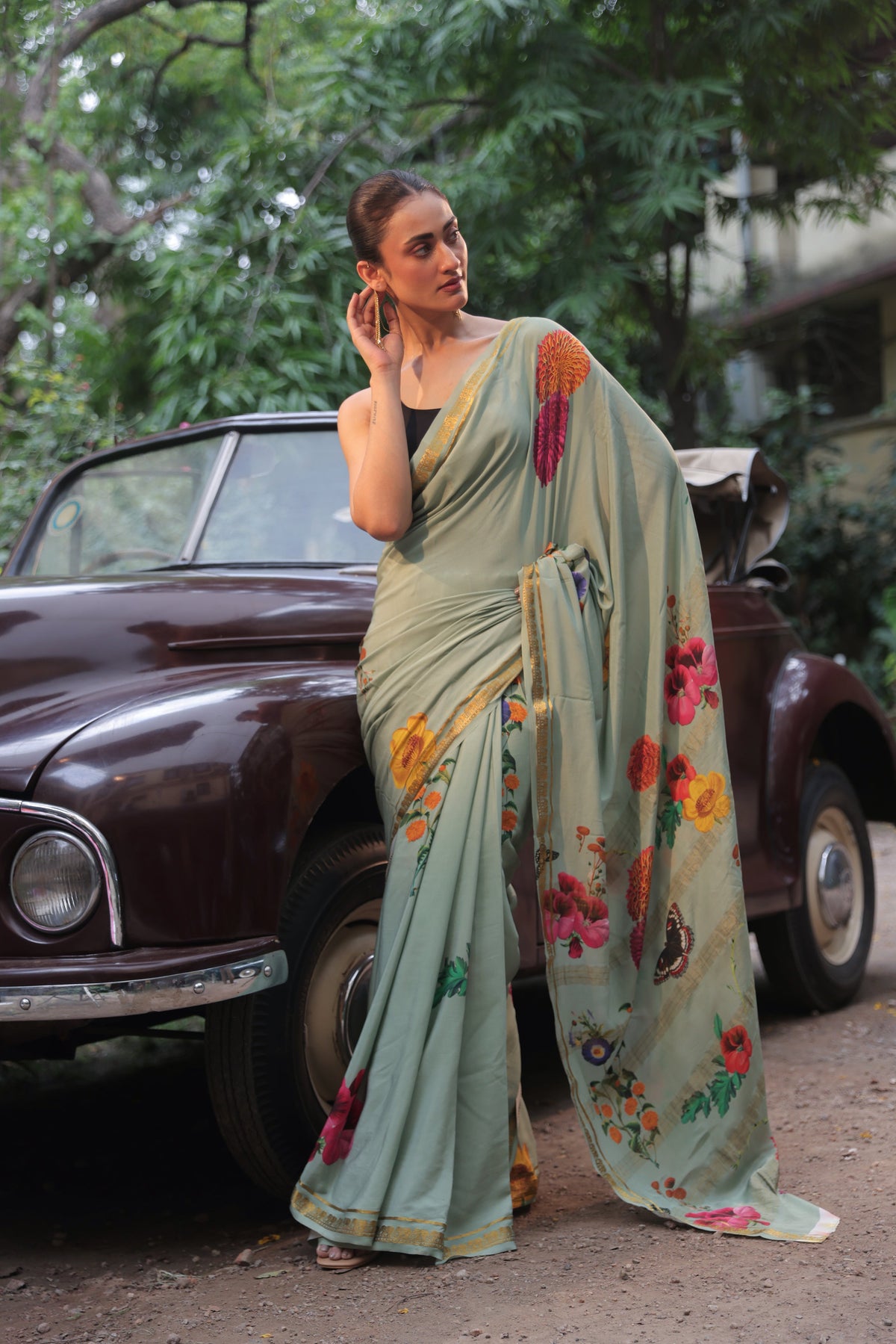 Butterfly Garden Pure Mysore Silk Saree