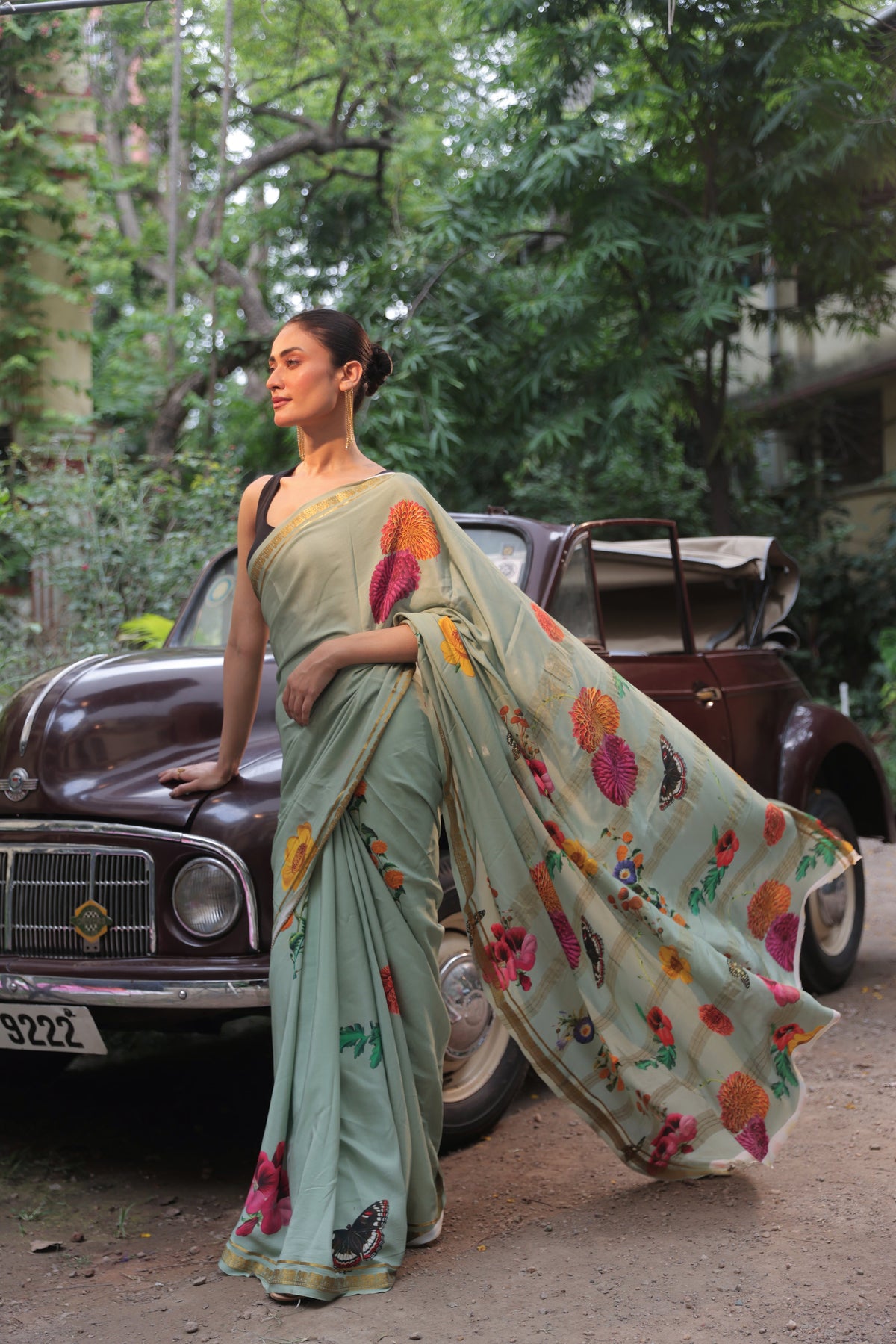 Butterfly Garden Pure Mysore Silk Saree