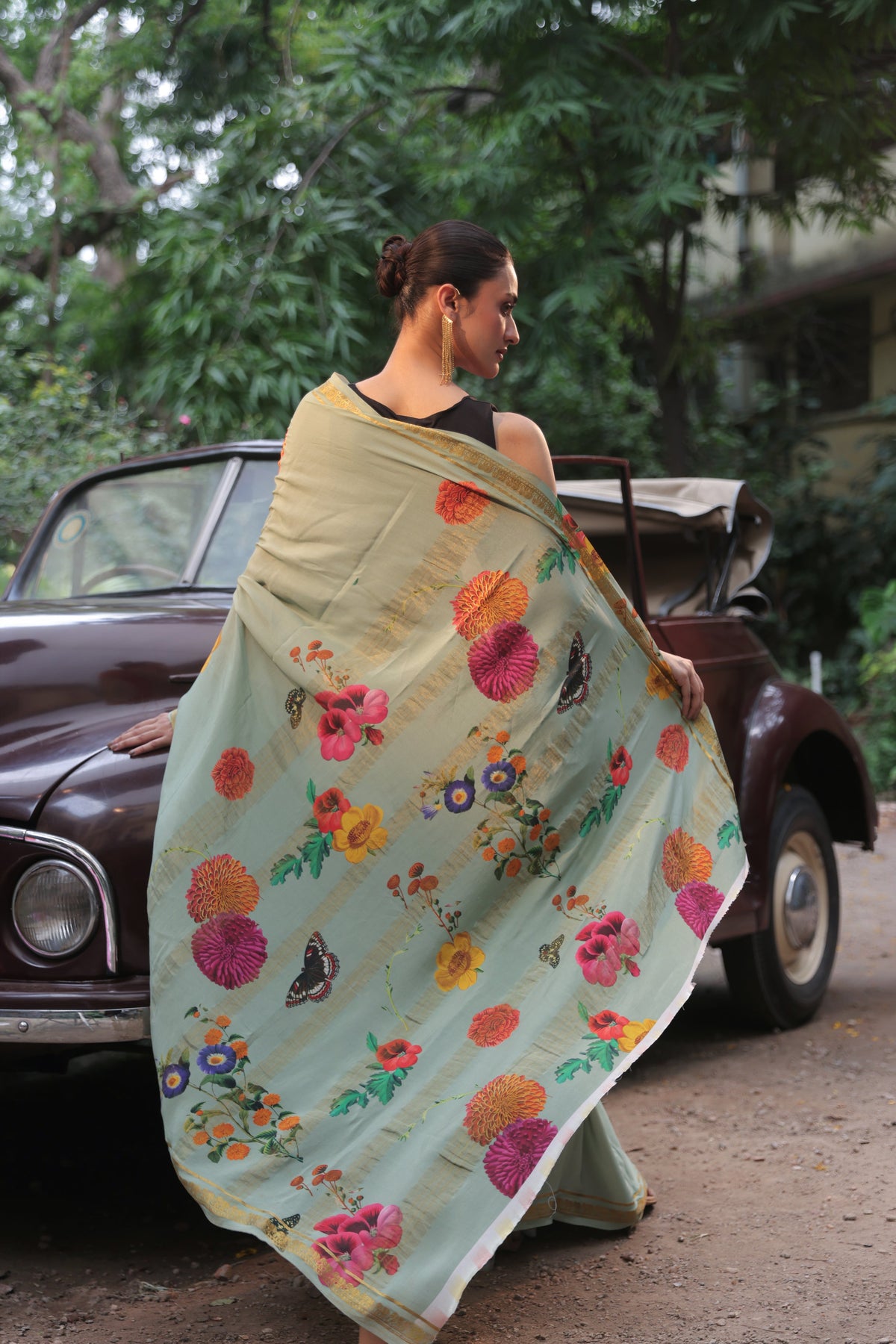 Butterfly Garden Pure Mysore Silk Saree